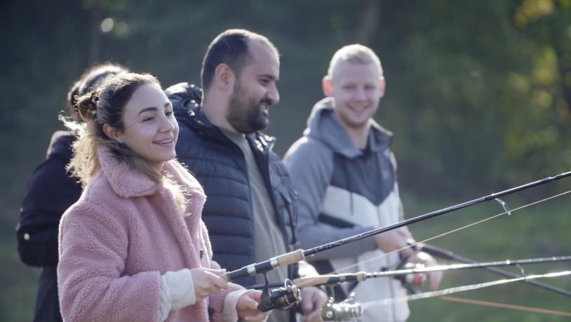 Familie på fisketur