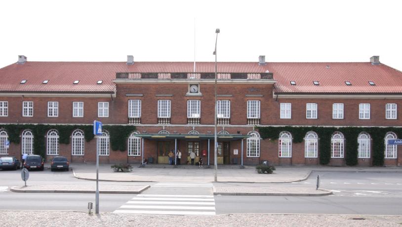 Horsens Station set fra Andr. Steenbergs Plads