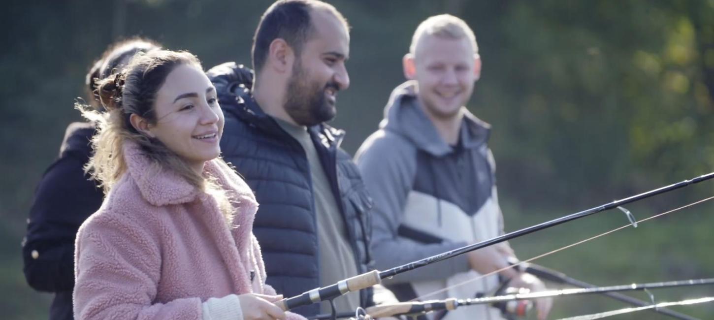 Familie på fisketur