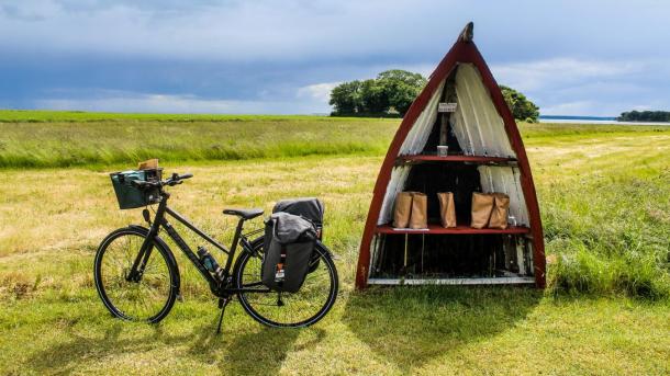 Cykel og vejbod ved Horsens Fjord