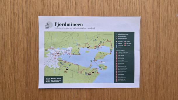 Kort over Fjordminoen fra Destination Kystlandet