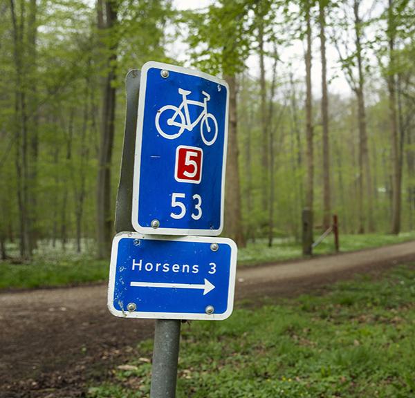 Cykelskilt i Boller Skov