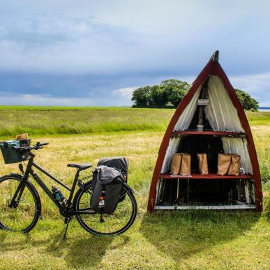 Cykel og vejbod ved Horsens Fjord