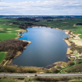 Luftfoto af Ring Sø ved Brædstrup